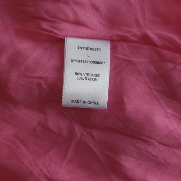 TART Eli Flutter Sleeve Tiered Dress Chateau Rose Pink Large $194 - Picture 11 of 12